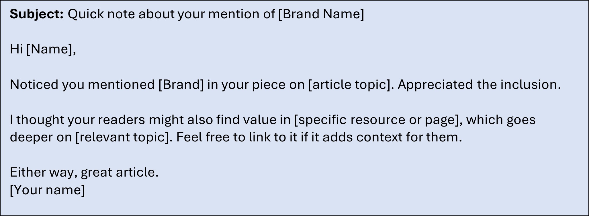 Quick note about brand mention email
