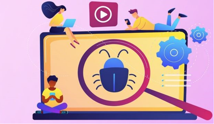 Illustration of an AI crawler being analysed through a magnifying glass on a website screen, representing how AI bots read website content.